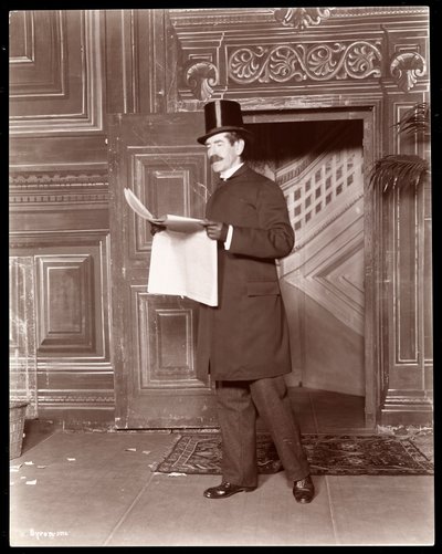 &39;डिटेक्टिव स्टोरी ऑफ द डे&39; का चित्रण, c.1898 (सिल्वर जिलेटिन प्रिंट) द्वारा Byron Company